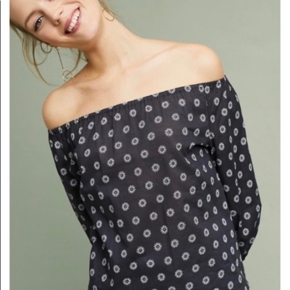 Anthropologie Maeve maiden off shoulder blouse M - Picture 4 of 8
